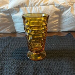 Indiana Glass Amber Textured Goblet